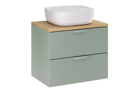 Set mobiler baie, dulap cu lavoar, 60 cm Smile, Aster Green Cremona, Comad, MDF/PAL laminat, verde mat