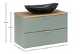 Set mobiler baie, dulap cu lavoar, 80 cm, Aster Green Cremona, Comad, MDF/PAL laminat, verde mat