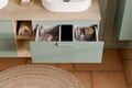 Set mobilier baie, dulap dublu si 2 lavoare, 120 cm Beyond, Aster Green Cremona, Comad, MDF/PAL laminat, verde mat