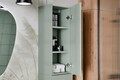 Set dulap suspendat pentru baie, 20x80 cm, Aster Green, Comad, PAL laminat, verde mat/stejar cremona