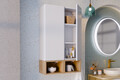 Dulap semi-coloana cu 1 usa, cu fixare pe perete, Aster White, Comad, 30x26.6x80 cm, PAL laminat, alb mat