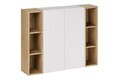 Set mobilier baie, dulap inalt cu usi si rafturi, 2SP 2UR, Aster White, Comad, PAL laminat, alb mat/stejar cremona