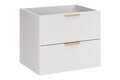 Set mobilier baie, dulap dublu si 2 lavoare, 120 cm, Aster White Cremona, Comad, MDF/PAL laminat, alb mat