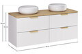 Set mobilier baie, dulap dublu si 2 lavoare, 120 cm, Aster White Cremona, Comad, MDF/PAL laminat, alb mat