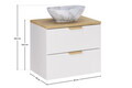 Set mobiler baie, dulap cu lavoar, 60 cm, Aster White Cremona, Comad, MDF/PAL laminat, alb mat