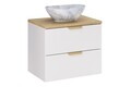 Set mobiler baie, dulap cu lavoar, 60 cm, Aster White Cremona, Comad, MDF/PAL laminat, alb mat