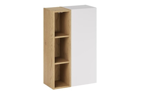 Set dulap suspendat pentru baie, 20x80 cm, Aster White, Comad, PAL laminat, alb mat/stejar cremona