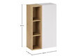 Set dulap suspendat pentru baie, 20x80 cm, Aster White, Comad, PAL laminat, alb mat/stejar cremona