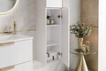 Set dulap suspendat pentru baie, 20x80 cm, Aster White, Comad, PAL laminat, alb mat/stejar cremona