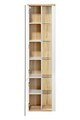 Dulap inalt cu usi, cu fixare pe perete, Bahama White, Comad, 45x33x170 cm, MDF/PAL laminat, alb/stejar wotan