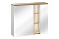 Cabinet cu oglinda si 2 usi, Bahama White, Comad, 80x20x70 cm, PAL laminat, alb/stejar wotan