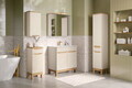 Dulapior cu 1 usa si 1 sertar, Bali Cashmere, Comad, 35x33x87 cm, MDF/PAL laminat, casmir mat