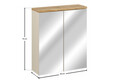 Cabinet cu oglinda si 2 usi, Bali Cashmere, Comad, 60x20x70 cm, PAL laminat, casmir mat
