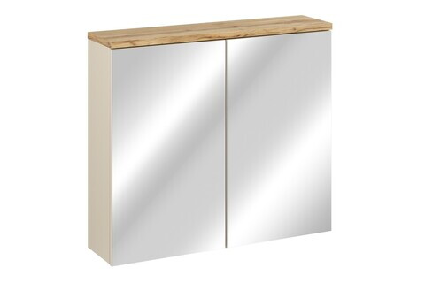 Cabinet cu oglinda si 2 usi, Bali Cashmere, Comad, 80x20x70 cm, PAL laminat, casmir mat