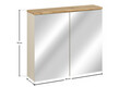 Cabinet cu oglinda si 2 usi, Bali Cashmere, Comad, 80x20x70 cm, PAL laminat, casmir mat