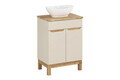 Set mobiler baie, dulap cu lavoar, 60 cm Wotan, Bali Cashmere, Comad, MDF/PAL laminat, casmir mat