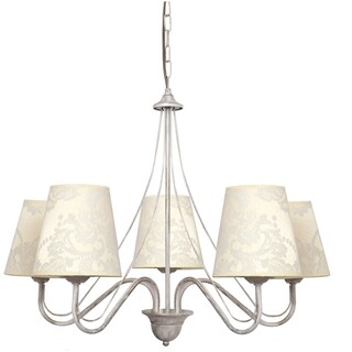 Alb/Auriu/Ecru, Lustra 5 becuri