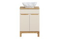 Set mobiler baie, dulap cu lavoar, 60 cm Wotan Pati, Bali Cashmere, Comad, MDF/PAL laminat, casmir mat