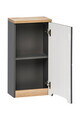 Dulap suspendat cu 1 usa, Bali Grafit, Comad, 35x20x70 cm, MDF/PAL laminat, gri lucios/gri