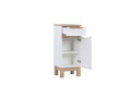 Dulapior cu 1 usa si 1 sertar, Bali White, Comad, 35x33x86 cm, MDF/PAL laminat, alb lucios/alb mat