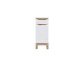 Dulapior cu 1 usa si 1 sertar, Bali White, Comad, 35x33x86 cm, MDF/PAL laminat, alb lucios/alb mat