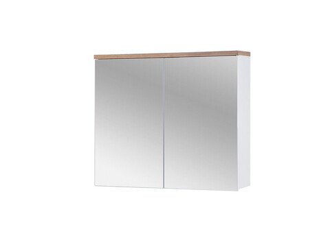 Cabinet cu oglinda si 2 usi, Bali White, Comad, 80x20x70 cm, PAL laminat, alb mat
