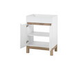Set dulap de baie cu lavoar si sifon, 60 cm Lava, Bali White, Comad, MDF/PAL laminat, alb lucios/alb