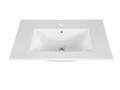 Set dulap de baie cu lavoar si sifon, 80 cm Lava, Bali White, Comad, MDF/PAL laminat, alb lucios/alb
