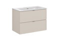 Set dulap de baie cu masca lavoar, 80 cm, Bella Cashmere, Comad, MDF/PAL laminat, casmir mat