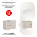 Set dulap de baie cu masca lavoar, 80 cm, Bella Cashmere, Comad, MDF/PAL laminat, casmir mat