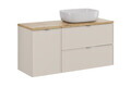 Set mobilier baie, dulap, cos de rufe integrat si lavoar, 120 cm Artisan Smile, Bella Cashmere, Comad, MDF/PAL laminat, casmir mat