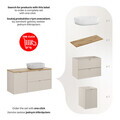 Set mobilier baie, dulap, cos de rufe integrat si lavoar, 120 cm Artisan Smile, Bella Cashmere, Comad, MDF/PAL laminat, casmir mat
