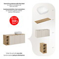 Set mobilier baie, dulap dublu cu lavoar, 140 cm Artisan Un Nika, Bella Cashmere, Comad, MDF/PAL laminat, casmir mat