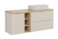 Set mobilier baie, dulap, cos de rufe integrat si lavoar, 140 cm Artisan Trust, Bella Cashmere, Comad, MDF/PAL laminat, casmir mat