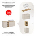 Set mobilier baie, dulap, cos de rufe integrat si lavoar, 140 cm Artisan Trust, Bella Cashmere, Comad, MDF/PAL laminat, casmir mat