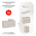 Set mobilier baie, dulap, cos de rufe integrat si lavoar, 120 cm Smile, Bella Cashmere, Comad, MDF/PAL laminat, casmir mat