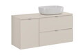 Set mobilier baie, dulap, cos de rufe integrat si lavoar, 120 cm Smile, Bella Cashmere, Comad, MDF/PAL laminat, casmir mat