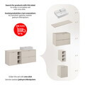 Set mobilier baie, dulap, cos de rufe integrat si lavoar, 140 cm Trust, Bella Cashmere, Comad, MDF/PAL laminat, casmir mat