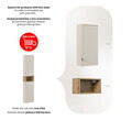 Set dulap suspendat pentru baie, 120 cm, Bella Cashmere, Comad, MDF/PAL laminat, casmir mat/stejar artisan