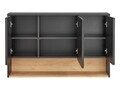 Cabinet cu oglinda si 3 usi, Borneo Cosmos, Comad, 120x25x75 cm, PAL laminat, gri