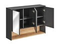 Cabinet cu oglinda si 3 usi, Borneo Cosmos, Comad, 100x25x75 cm, PAL laminat, gri