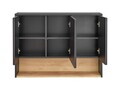 Cabinet cu oglinda si 3 usi, Borneo Cosmos, Comad, 100x25x75 cm, PAL laminat, gri