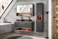 Cabinet cu oglinda si 3 usi, Borneo Cosmos, Comad, 100x25x75 cm, PAL laminat, gri