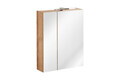 Cabinet cu oglinda si 2 usi, Capri Oak, Comad, 60x16x75 cm, PAL laminat, stejar craft gold