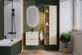 Dulap semi-coloana cu 1 usa, cu fixare pe perete, Dalia Cashmere, Comad, 30x26.6x80 cm, PAL laminat, casmir mat