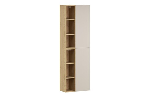 Set mobilier baie, dulap inalt cu usi si rafturi, 2SP 2UR, Dalia Cashmere, Comad, PAL laminat, casmir mat/stejar cremona
