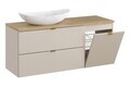 Set mobilier baie, dulap, cos de rufe integrat si lavoar, 120 cm, Dalia Cashmere Cremona, Comad, MDF/PAL laminat, casmir mat