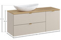 Set mobilier baie, dulap, cos de rufe integrat si lavoar, 120 cm, Dalia Cashmere Cremona, Comad, MDF/PAL laminat, casmir mat