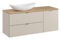 Set mobilier baie, dulap, cos de rufe integrat si lavoar, 120 cm, Dalia Cashmere Cremona, Comad, MDF/PAL laminat, casmir mat