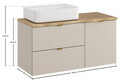 Set mobilier baie, dulap, cos de rufe integrat si lavoar, 100 cm, Dalia Cashmere Cremona, Comad, MDF/PAL laminat, casmir mat